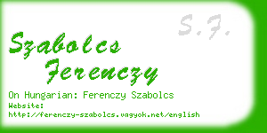 szabolcs ferenczy business card